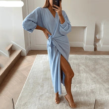 Load image into Gallery viewer, Winter Casual Women V-Neck Knitted Dress