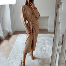 Load image into Gallery viewer, Winter Casual Women V-Neck Knitted Dress