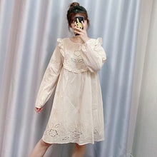 Load image into Gallery viewer, Ruffle Cotton Embroidery Mini Dress