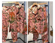 Load image into Gallery viewer, Jungle Tiger Imitation Silk Pajamas