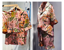 Load image into Gallery viewer, Jungle Tiger Imitation Silk Pajamas