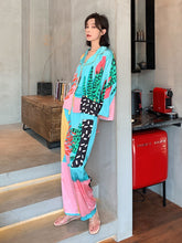 Load image into Gallery viewer, Anthropol New Plants Satin Pijamas Set