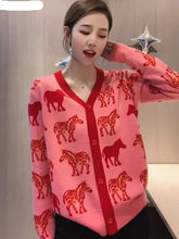 Load image into Gallery viewer, Cartoon Animal Green Sweater