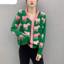 Load image into Gallery viewer, Cartoon Animal Green Sweater