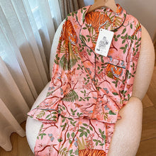 Load image into Gallery viewer, Jungle Tiger Imitation Silk Pajamas