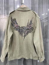 Load image into Gallery viewer, Linen Military Eagle Jacket