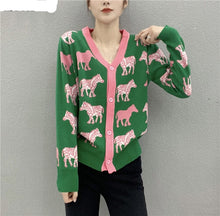 Load image into Gallery viewer, Cartoon Animal Green Sweater