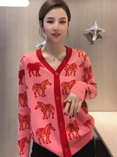 Load image into Gallery viewer, Cartoon Animal Green Sweater