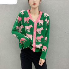 Load image into Gallery viewer, Cartoon Animal Green Sweater