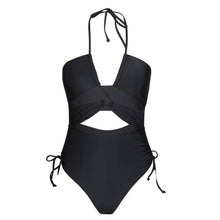 Load image into Gallery viewer, Black One-piece Swimsuit Beachwear