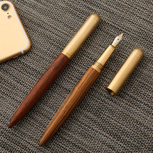 Load image into Gallery viewer, Luxury Brand Wood Fountain Pen 0.7mm Fine Nib Calligraphy Pens Writing Metal Wooden Gifts Stationery Office School Supplies