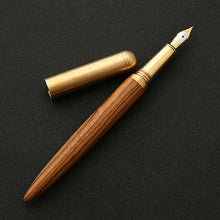 Load image into Gallery viewer, Luxury Brand Wood Fountain Pen 0.7mm Fine Nib Calligraphy Pens Writing Metal Wooden Gifts Stationery Office School Supplies