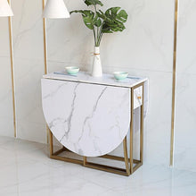 Load image into Gallery viewer, Oval folding dining table marble