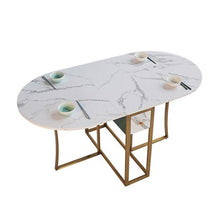 Load image into Gallery viewer, Oval folding dining table marble