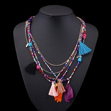Load image into Gallery viewer, Exknl Bohemian Multi Color Feather Necklace