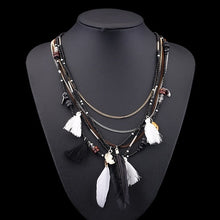 Load image into Gallery viewer, Exknl Bohemian Multi Color Feather Necklace