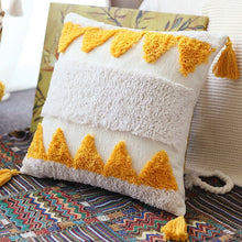 Load image into Gallery viewer, Moroccan Style Cushion Cover45x45cm/30x50cm Yellow Arrow Tuft Tassels Handmade Decoration Pillow Cover Sofa Bed