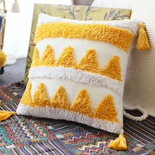 Load image into Gallery viewer, Moroccan Style Cushion Cover45x45cm/30x50cm Yellow Arrow Tuft Tassels Handmade Decoration Pillow Cover Sofa Bed