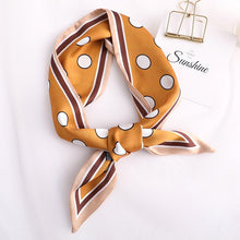 Load image into Gallery viewer, Sweet Love Print Women Small Silk Scarf Handle Bag Ribbons Female Head Scarves Sharp angle Green 90*10cm