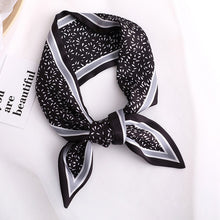 Load image into Gallery viewer, Sweet Love Print Women Small Silk Scarf Handle Bag Ribbons Female Head Scarves Sharp angle Green 90*10cm
