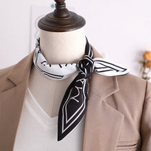 Load image into Gallery viewer, Sweet Love Print Women Small Silk Scarf Handle Bag Ribbons Female Head Scarves Sharp angle Green 90*10cm