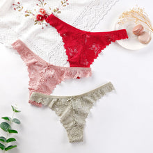 Load image into Gallery viewer, 3Pcs/Lot Lace Thong Low Waist Panties String