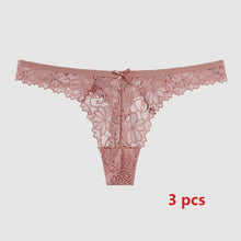 Load image into Gallery viewer, 3Pcs/Lot Lace Thong Low Waist Panties String
