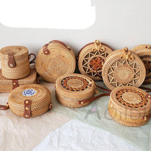 Load image into Gallery viewer, Alia Rattan Bag Round