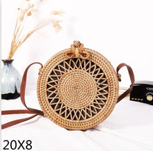 Load image into Gallery viewer, Alia Rattan Bag Round