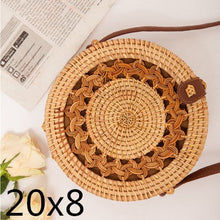 Load image into Gallery viewer, Alia Rattan Bag Round