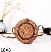 Load image into Gallery viewer, Alia Rattan Bag Round
