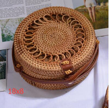 Load image into Gallery viewer, Alia Rattan Bag Round