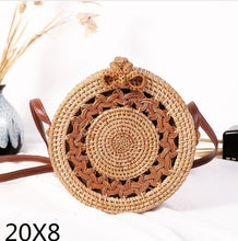 Load image into Gallery viewer, Alia Rattan Bag Round