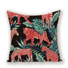 Load image into Gallery viewer, Green Tiger Animal Pillow Cover 45*45 Jungle