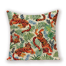 Load image into Gallery viewer, Green Tiger Animal Pillow Cover 45*45 Jungle