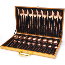 Load image into Gallery viewer, Luxury 24Pcs/set Gold Cutlery Silverware Set