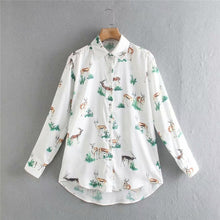 Load image into Gallery viewer, Clementina green zebra print shirt