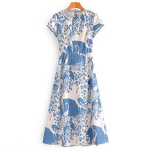 Load image into Gallery viewer, Lulu light blue bird dress