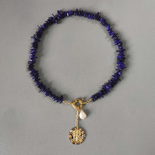 Load image into Gallery viewer, Blue Gravel Necklace Indian Pendant