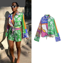 Load image into Gallery viewer, Green relax boho Casual Blouse