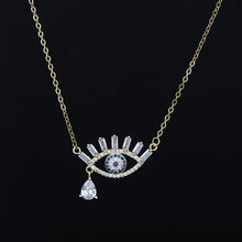 Load image into Gallery viewer, Lucky Eye Fatima Hamsa Hand Turkish Evil Eye Pendant Necklace Gold Color Long Chain Necklace for Women Girls Fashion Jewelry