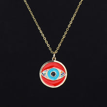 Load image into Gallery viewer, Lucky Eye Fatima Hamsa Hand Turkish Evil Eye Pendant Necklace Gold Color Long Chain Necklace for Women Girls Fashion Jewelry