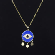 Load image into Gallery viewer, Lucky Eye Fatima Hamsa Hand Turkish Evil Eye Pendant Necklace Gold Color Long Chain Necklace for Women Girls Fashion Jewelry