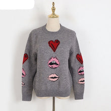 Load image into Gallery viewer, Designer Lips Love Loose Sweater