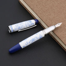 Load image into Gallery viewer, Office Ink Pens Blue And White Porcelain Painting Blue Top Medium Nib Writing Fountain Pen
