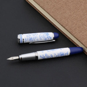 Office Ink Pens Blue And White Porcelain Painting Blue Top Medium Nib Writing Fountain Pen