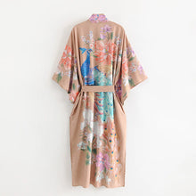 Load image into Gallery viewer, hippie Queens Vintage Peacock Floral Print  Women Bohemian V Neck Batwing Sleeves Ladies Boho Kimono Robe Cover-ups
