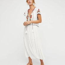 Load image into Gallery viewer, Red Embroidered Maxi Dress
