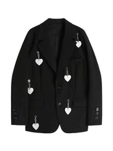 Load image into Gallery viewer, Fashion Black and white Heart  Blazer
