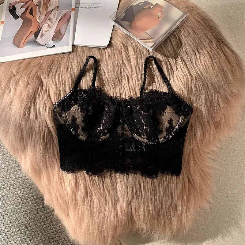 Lace Women Bra Breast Cover Summer Thin Full Cup Underwear Adjustable Push Up Bra Underwire Sexy Bra Lingerie